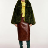 Kastanje Faux Fur Coat - Forest Whisper