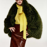 Kastanje Faux Fur Coat - Forest Whisper