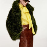 Kastanje Faux Fur Coat - Forest Whisper