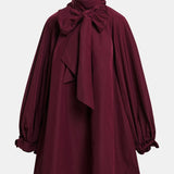Khai Pussy Bow Tie Dress - Wine Not