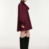Khai Pussy Bow Tie Dress - Wine Not