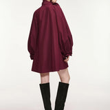 Khai Pussy Bow Tie Dress - Wine Not