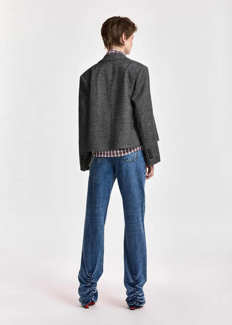 Kiana Cropped Blazer - Steel Pulse
