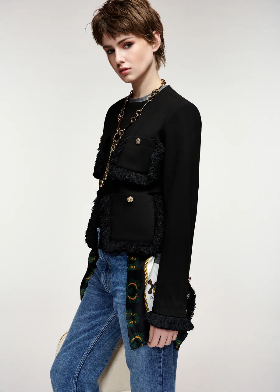 Kinetic Fringed Jacket - Black