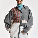Kingsley Patchwork Shirt - Grey Multi