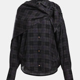 Kiss Shirt w Scarf - Dusty Grey