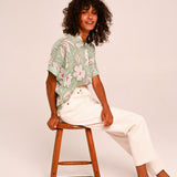 Louison Punto Blouse - White/Green