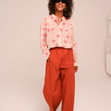 Ella Buzios Blouse - Orange/Pink