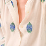 Ella Uxua Blouse - White/Blue