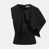 Know Knitted Frill Top - Black