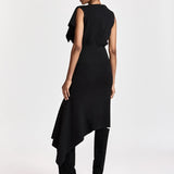 Know Knitted Frill Top - Black