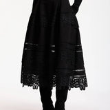 Kommon Neoprene Lace Skirt - Black