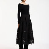 Kommon Neoprene Lace Skirt - Black