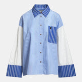 Kovid Fabric Mix Shirt - Sky