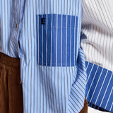 Kovid Fabric Mix Shirt - Sky