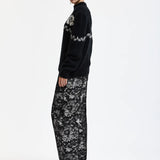 Ko Foil Print Barrel Jeans - Black