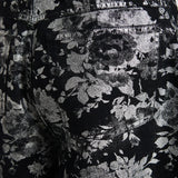 Ko Foil Print Barrel Jeans - Black