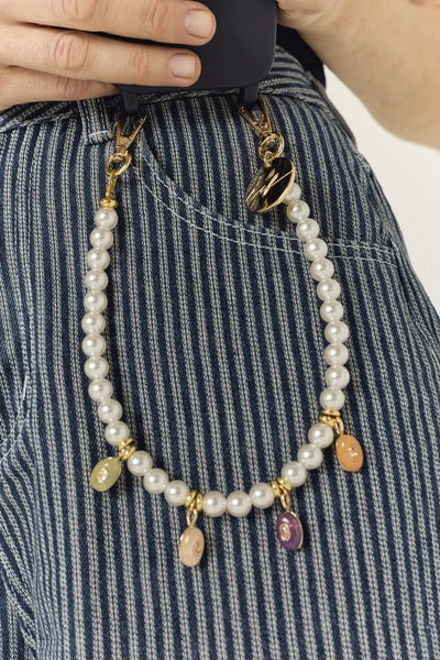 Chavi Short Phone Chain - White/Multi