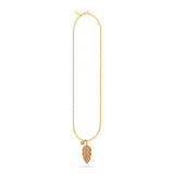 Leaf Pendant Necklace - Smokey Quartz