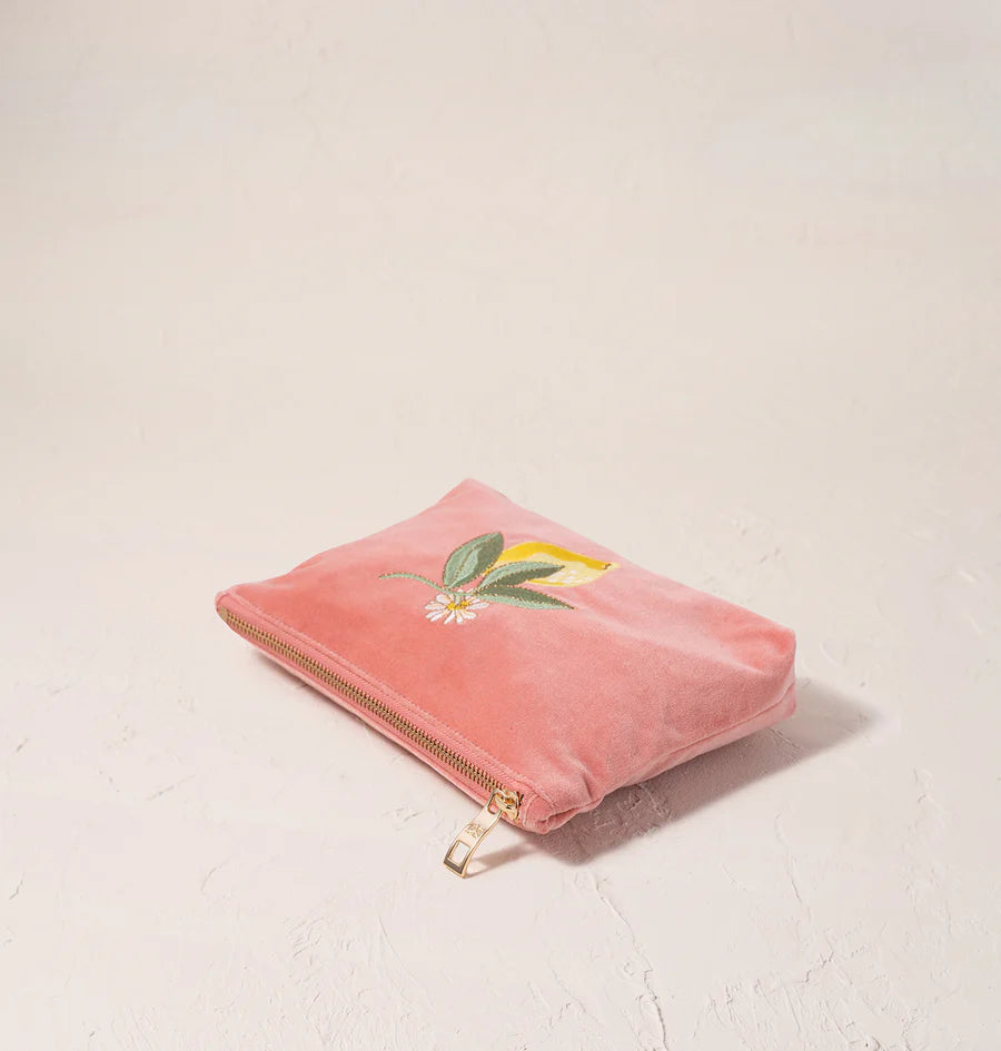 Lemon Blossom Mini Pouch - Coral