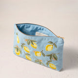 Lemon Blossom Everyday Pouch - French Blue