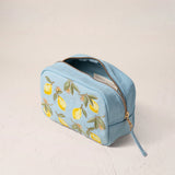 Lemon Blossom Makeup Bag - French Blue