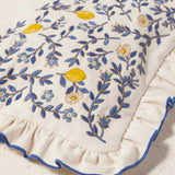 Lemon Garden Frill Pouch - Cream
