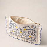 Lemon Garden Frill Pouch - Cream