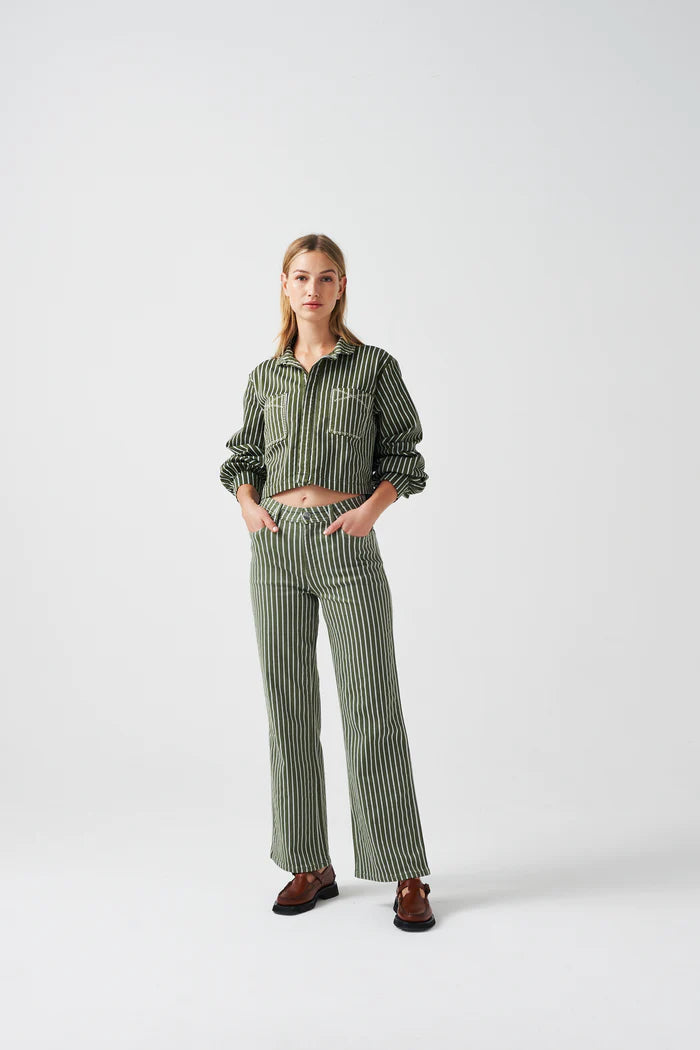 Seventy + Mochi Mabel Jeans - Striped Khaki