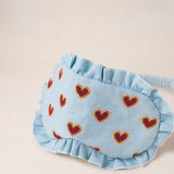 Love Hearts Frill Eye Mask - French Blue