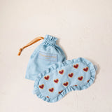Love Hearts Frill Eye Mask - French Blue