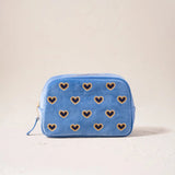 Love Hearts Makeup Bag - Cornflower Blue