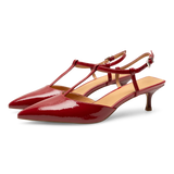 Lucca Patent Heels - Cranberry