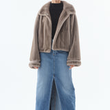 Macy Faux Fur Jacket - Grey