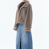 Macy Faux Fur Jacket - Grey