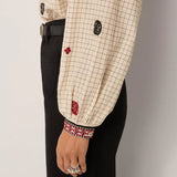 Colette Blouse - Ivory Checks
