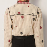 Colette Blouse - Ivory Checks