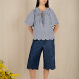 Milla Top - Navy Gingham