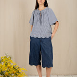 Milla Top - Navy Gingham
