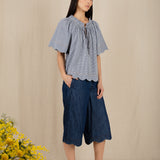 Milla Top - Navy Gingham