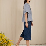 Milla Top - Navy Gingham