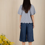 Milla Top - Navy Gingham