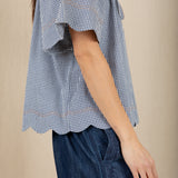 Milla Top - Navy Gingham