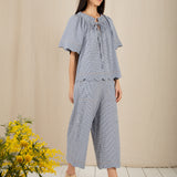 Milla Top - Navy Gingham