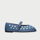 Mae Mary Jane Shoes - Silver Denim