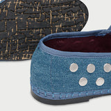 Mae Mary Jane Shoes - Silver Denim