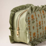 Marigolds Frill Makeup Bag - Celadon