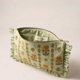 Marigolds Frill Pouch - Celadon