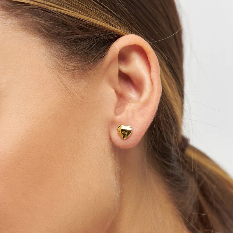 Melted Heart 1 PCS Earring - Gold