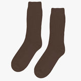 Merino Wool Blend Sock - Coffee Brown